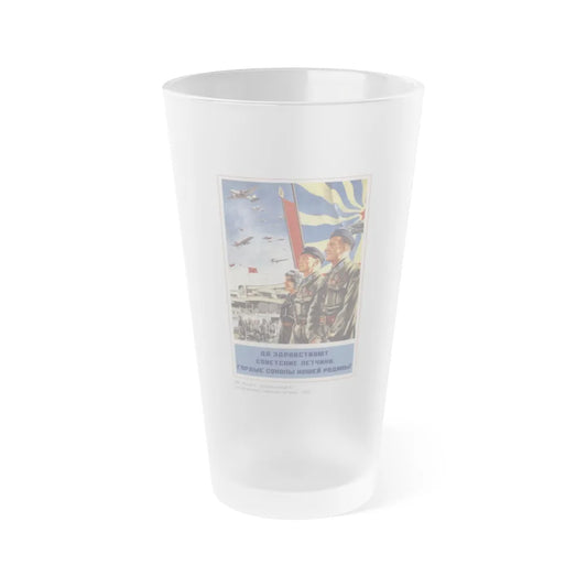 Soviet Era Poster 302 - Frosted Pint Glass 16oz-16oz-Frosted-Go Mug Yourself