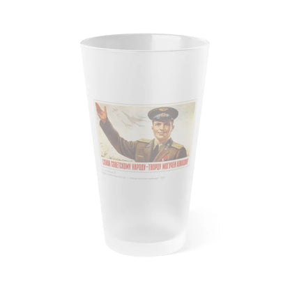 Soviet Era Poster 310 - Frosted Pint Glass 16oz-16oz-Frosted-Go Mug Yourself