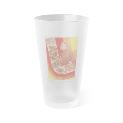 Soviet Era Poster 321 - Frosted Pint Glass 16oz-Go Mug Yourself