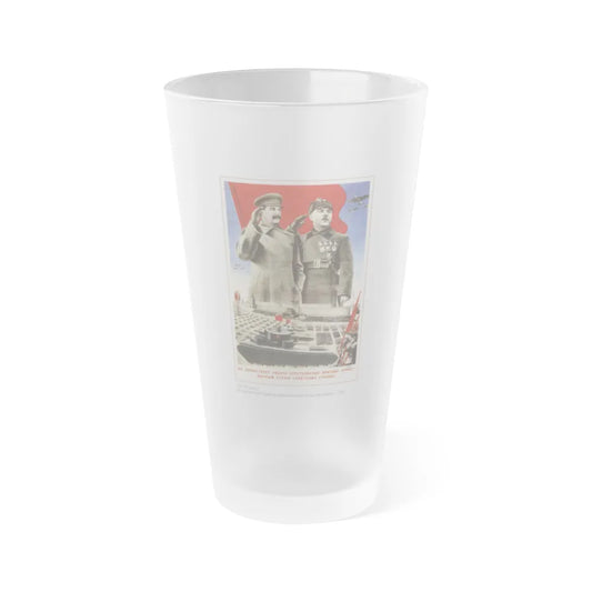 Soviet Era Poster 324 - Frosted Pint Glass 16oz-Go Mug Yourself