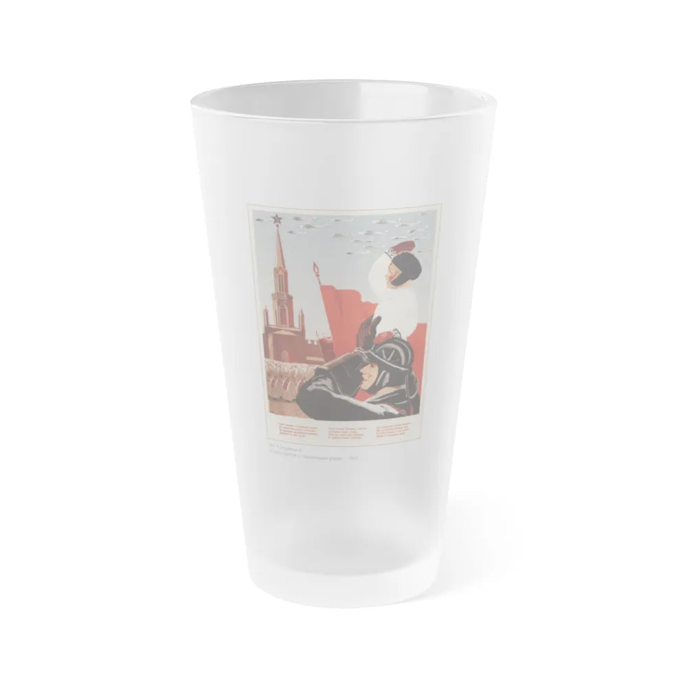 Soviet Era Poster 327 - Frosted Pint Glass 16oz-Go Mug Yourself