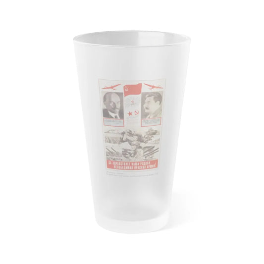 Soviet Era Poster 329 - Frosted Pint Glass 16oz-Go Mug Yourself