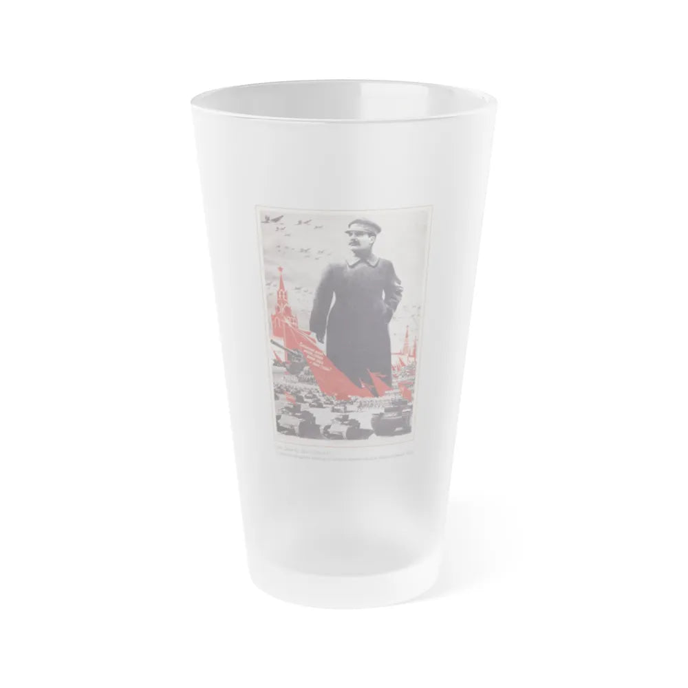 Soviet Era Poster 332 - Frosted Pint Glass 16oz-Go Mug Yourself