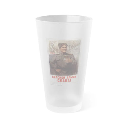 Soviet Era Poster 335 - Frosted Pint Glass 16oz-Go Mug Yourself