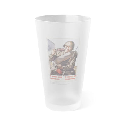 Soviet Era Poster 338 - Frosted Pint Glass 16oz-Go Mug Yourself