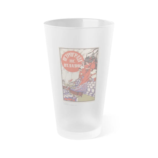 Soviet Era Poster 346 - Frosted Pint Glass 16oz-Go Mug Yourself