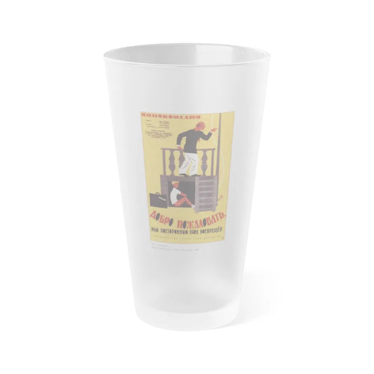 Soviet Era Poster 38 - Frosted Pint Glass 16oz-Go Mug Yourself