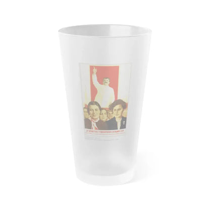 Soviet Era Poster 395 - Frosted Pint Glass 16oz 16oz Frosted - Go Mug Yourself