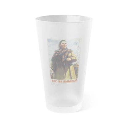 Soviet Era Poster 411 - Frosted Pint Glass 16oz-16oz-Frosted-Go Mug Yourself