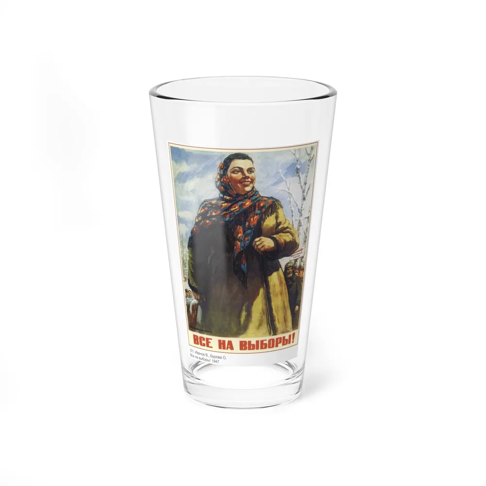 Soviet Era Poster 411 - Pint Glass 16oz-16oz-Go Mug Yourself