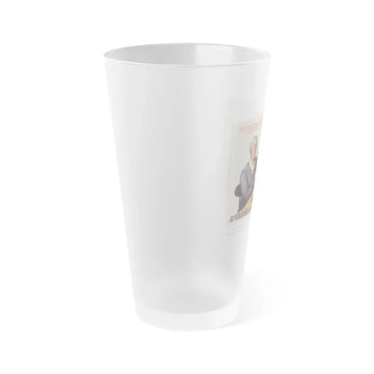 Soviet Era Poster 420 - Frosted Pint Glass 16oz - Go Mug Yourself
