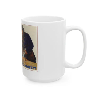 Soviet Era Poster 420 - White Coffee Mug-Go Mug Yourself