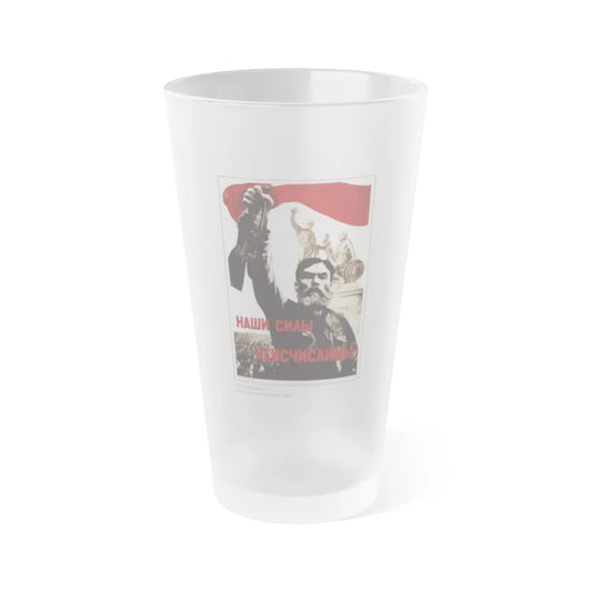 Soviet Era Poster 516 - Frosted Pint Glass 16oz-Go Mug Yourself