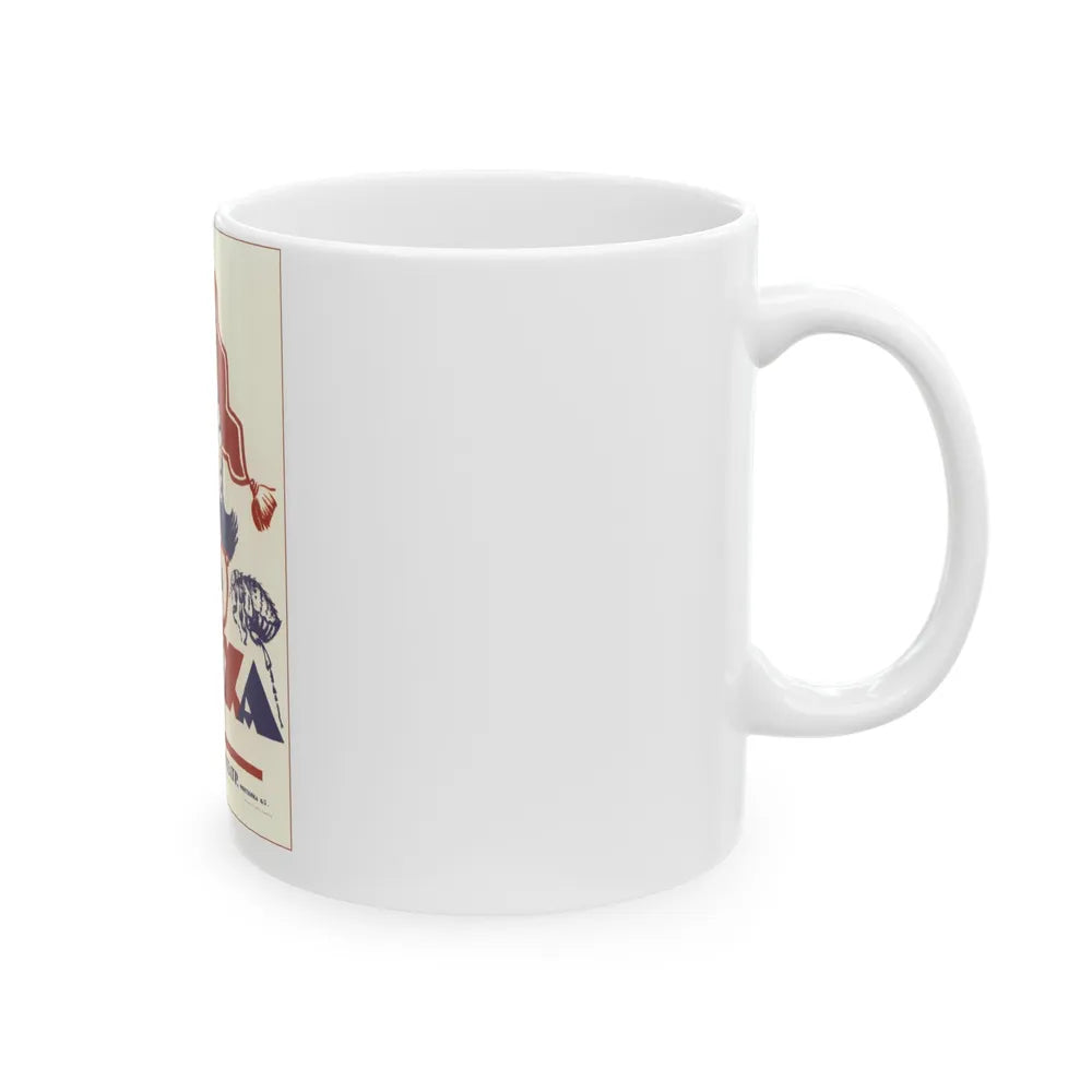 Soviet Era Poster 54 - White Coffee Mug-Go Mug Yourself