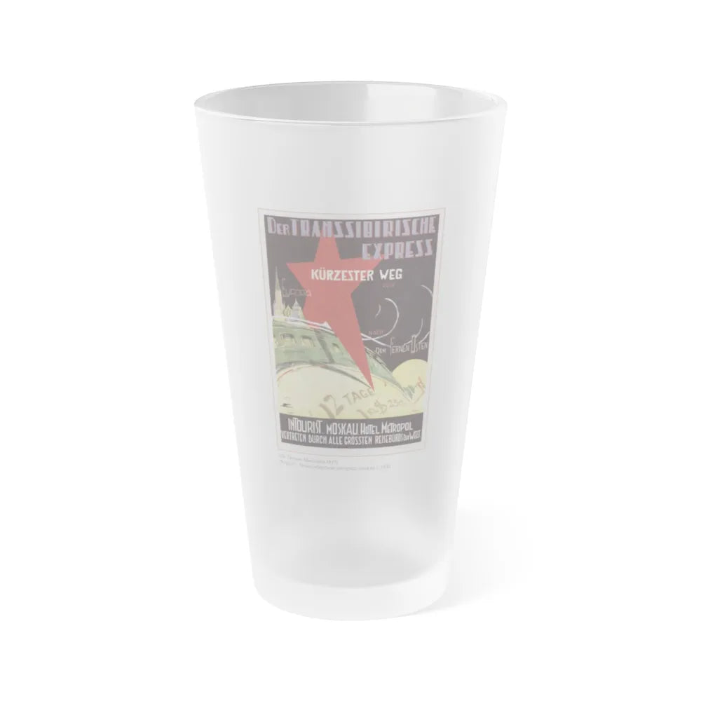 Soviet Era Poster 59 - Frosted Pint Glass 16oz-Go Mug Yourself