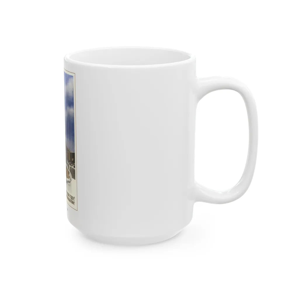 Soviet Era Poster 9 - White Coffee Mug-Go Mug Yourself