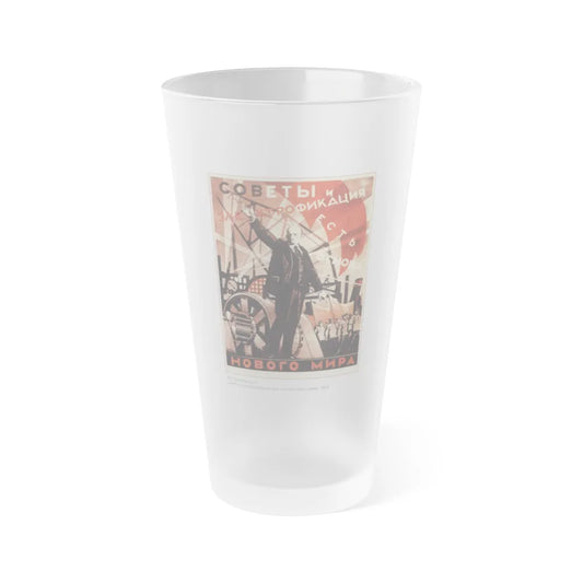 Soviet Era Poster 95 - Frosted Pint Glass 16oz-Go Mug Yourself