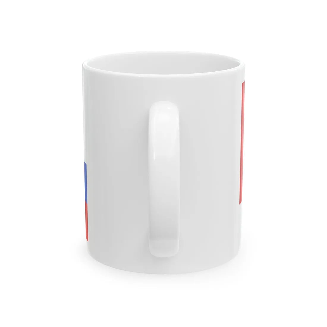 Soviet Union banner behind Russian tricolor (Russia) White Coffee Mug - Go Mug Yourself