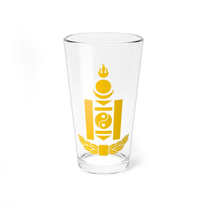 Soyombo yellow1939 (Mongolia) (Coat of Arms) Pint Glass 16oz 16oz - Go Mug Yourself