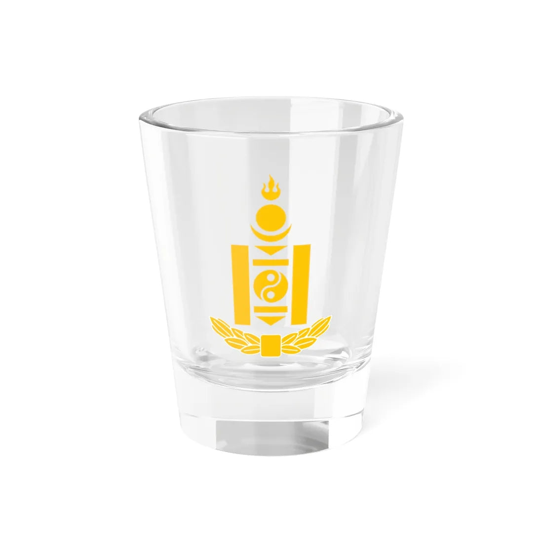Soyombo yellow1939 (Mongolia) (Coat of Arms) Shot Glass 1.5oz 1.5oz - Go Mug Yourself