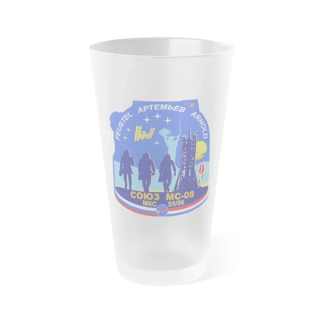 Soyuz MS-08 (Soyuz Space Programme) Frosted Pint Glass 16oz Default Title - Go Mug Yourself
