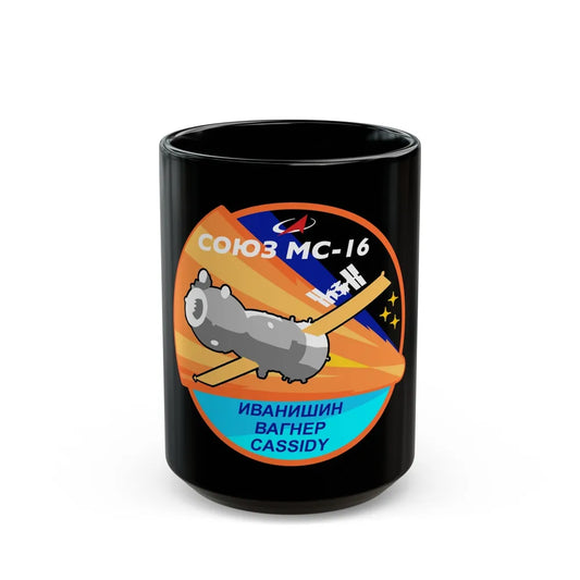 Soyuz MS-16 (Soyuz Programme) Black Coffee Mug-15oz-Go Mug Yourself