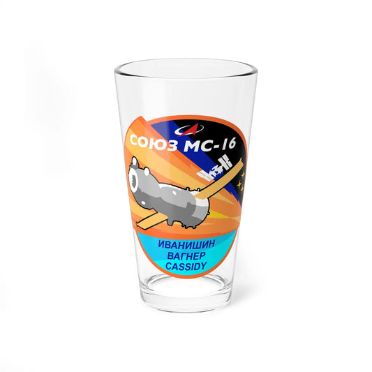 Soyuz MS-16 (Soyuz Space Programme) Pint Glass 16oz 16oz - Go Mug Yourself