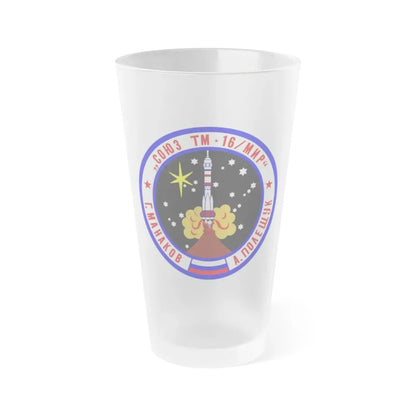 Soyuz TM-16 (Soyuz Space Programme) Frosted Pint Glass 16oz Default Title - Go Mug Yourself