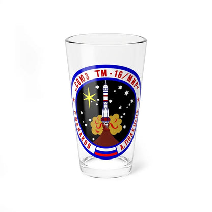 Soyuz TM-16 (Soyuz Space Programme) Pint Glass 16oz 16oz - Go Mug Yourself