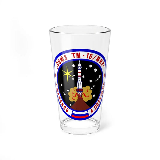 Soyuz TM-16 (Soyuz Space Programme) Pint Glass 16oz 16oz - Go Mug Yourself