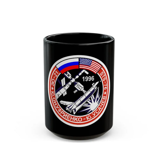 Soyuz TM-23 (Soyuz Programme) Black Coffee Mug-15oz-Go Mug Yourself