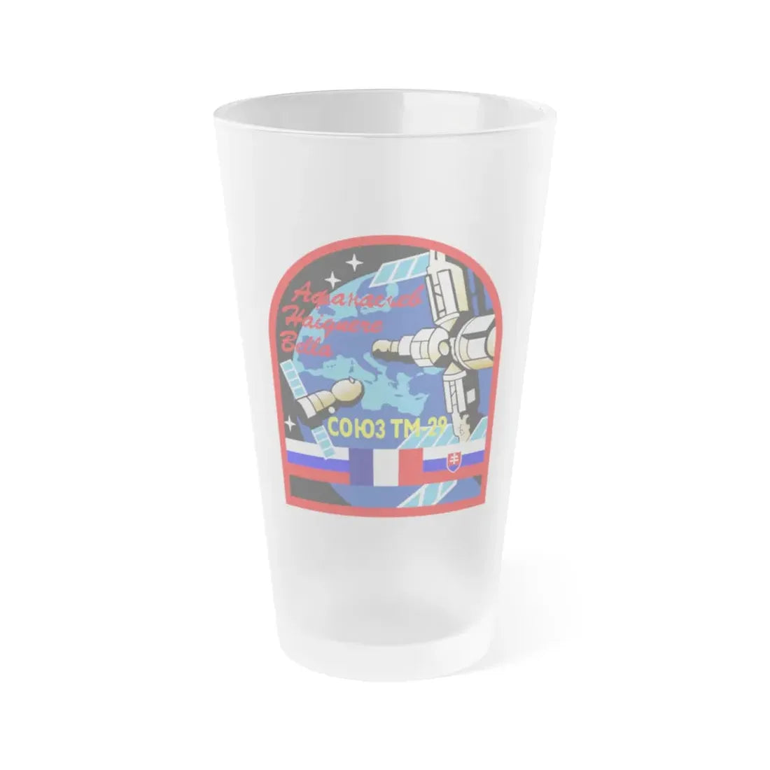 Soyuz TM-29 (Soyuz Space Programme) Frosted Pint Glass 16oz Default Title - Go Mug Yourself