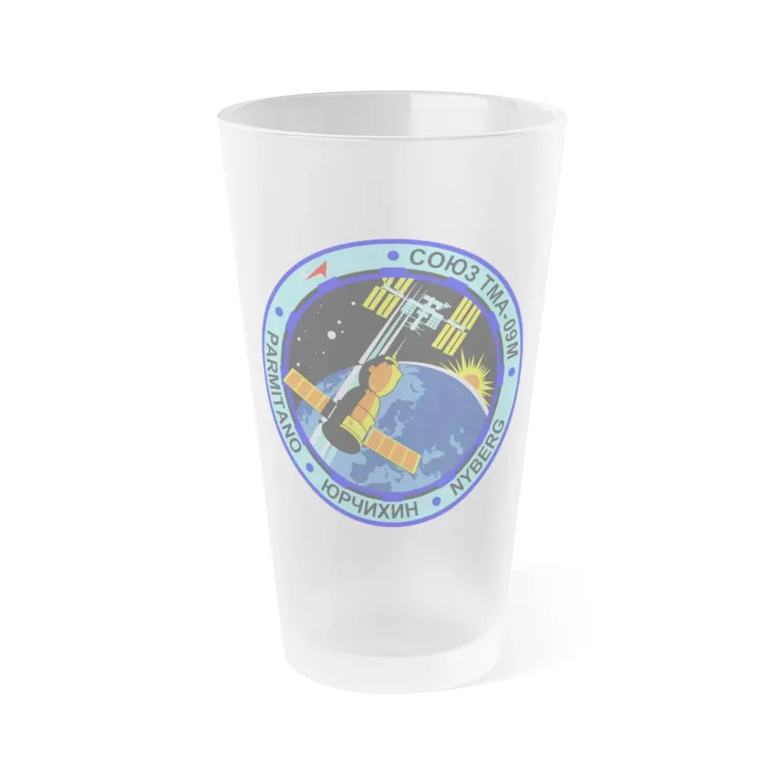 Soyuz TMA-09M (Soyuz Space Programme) Frosted Pint Glass 16oz Default Title - Go Mug Yourself