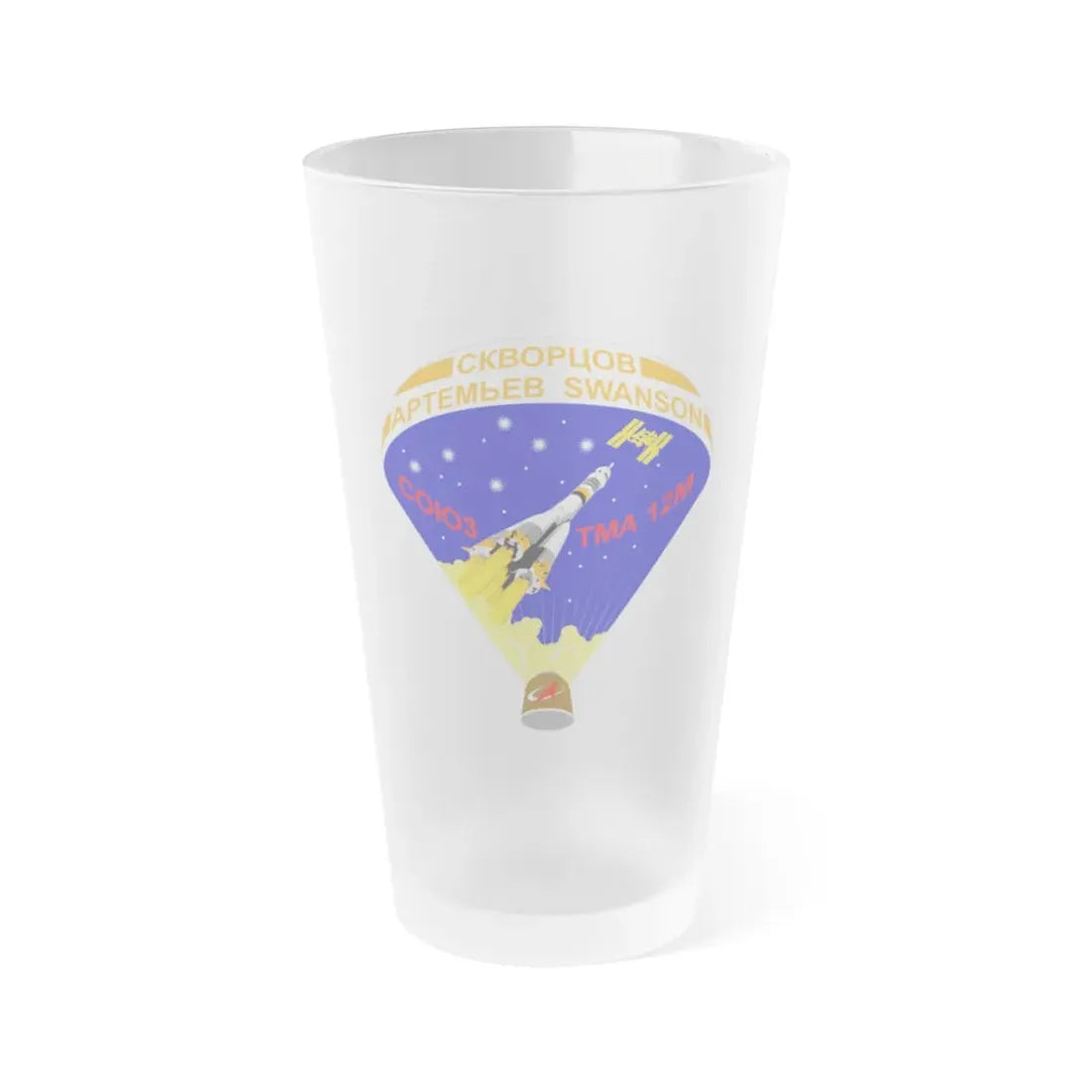 Soyuz TMA-12M (Soyuz Space Programme) Frosted Pint Glass 16oz Default Title - Go Mug Yourself