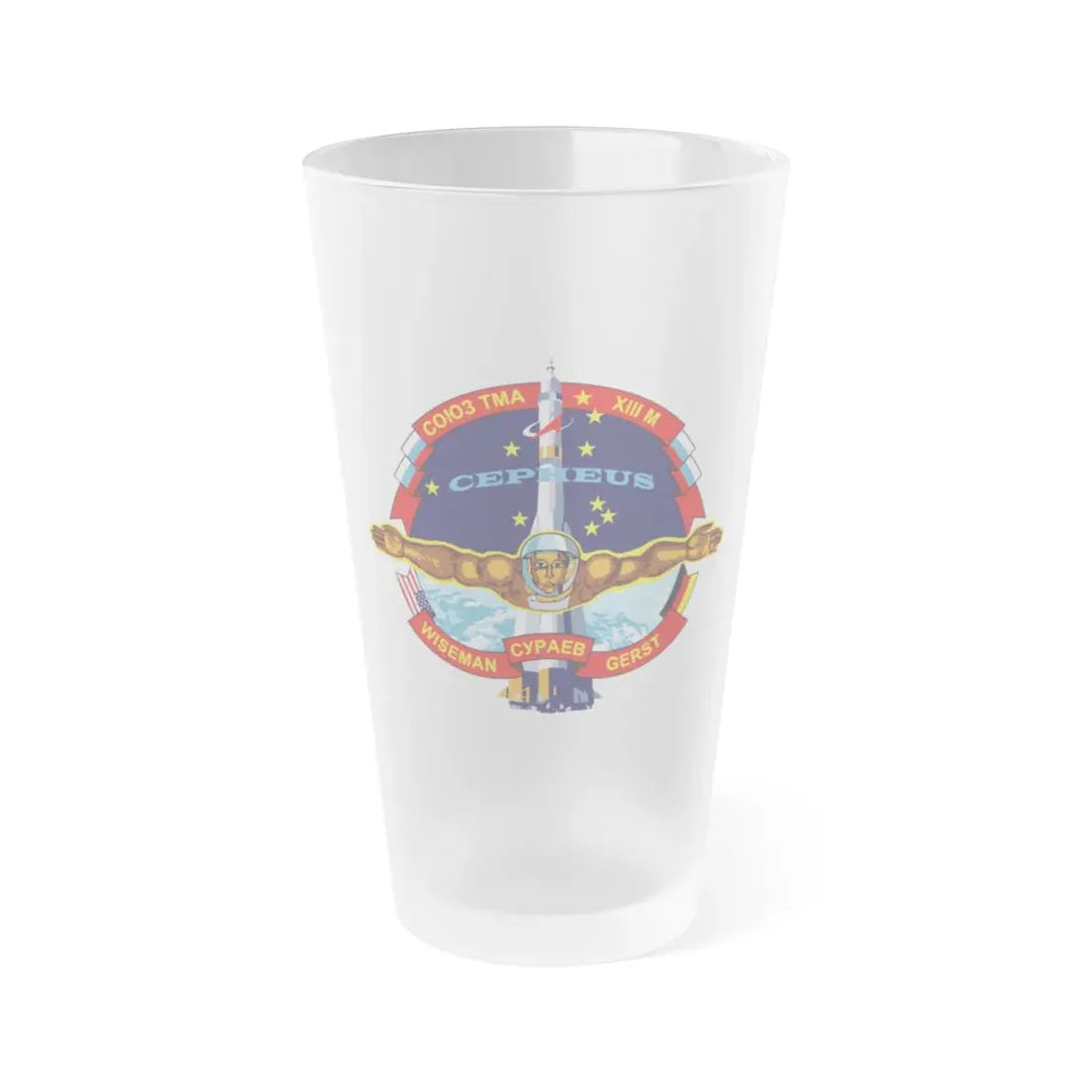 Soyuz TMA-13M (Soyuz Space Programme) Frosted Pint Glass 16oz Default Title - Go Mug Yourself