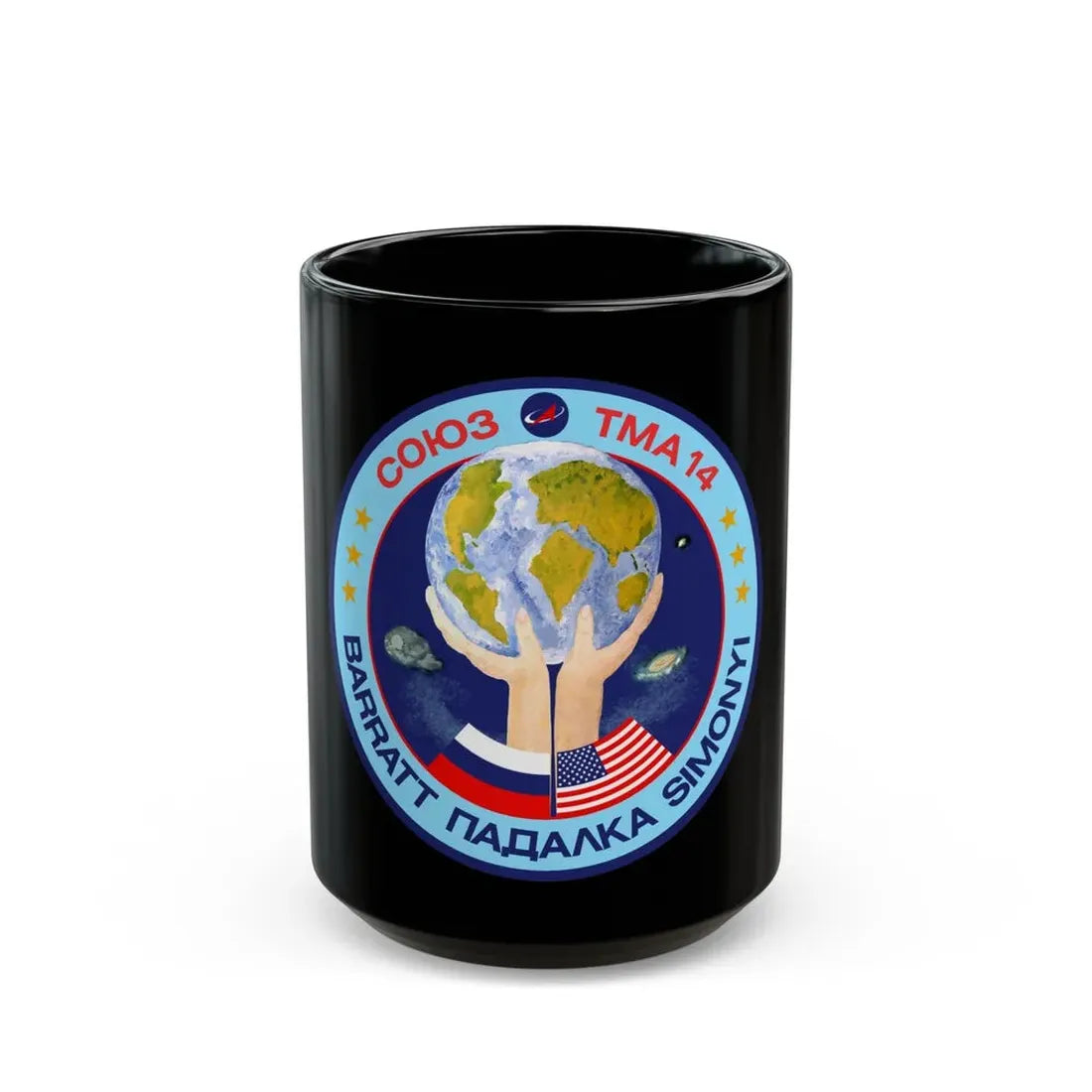 Soyuz TMA-14 (Soyuz Space Programme) Black Coffee Mug 15oz - Go Mug Yourself