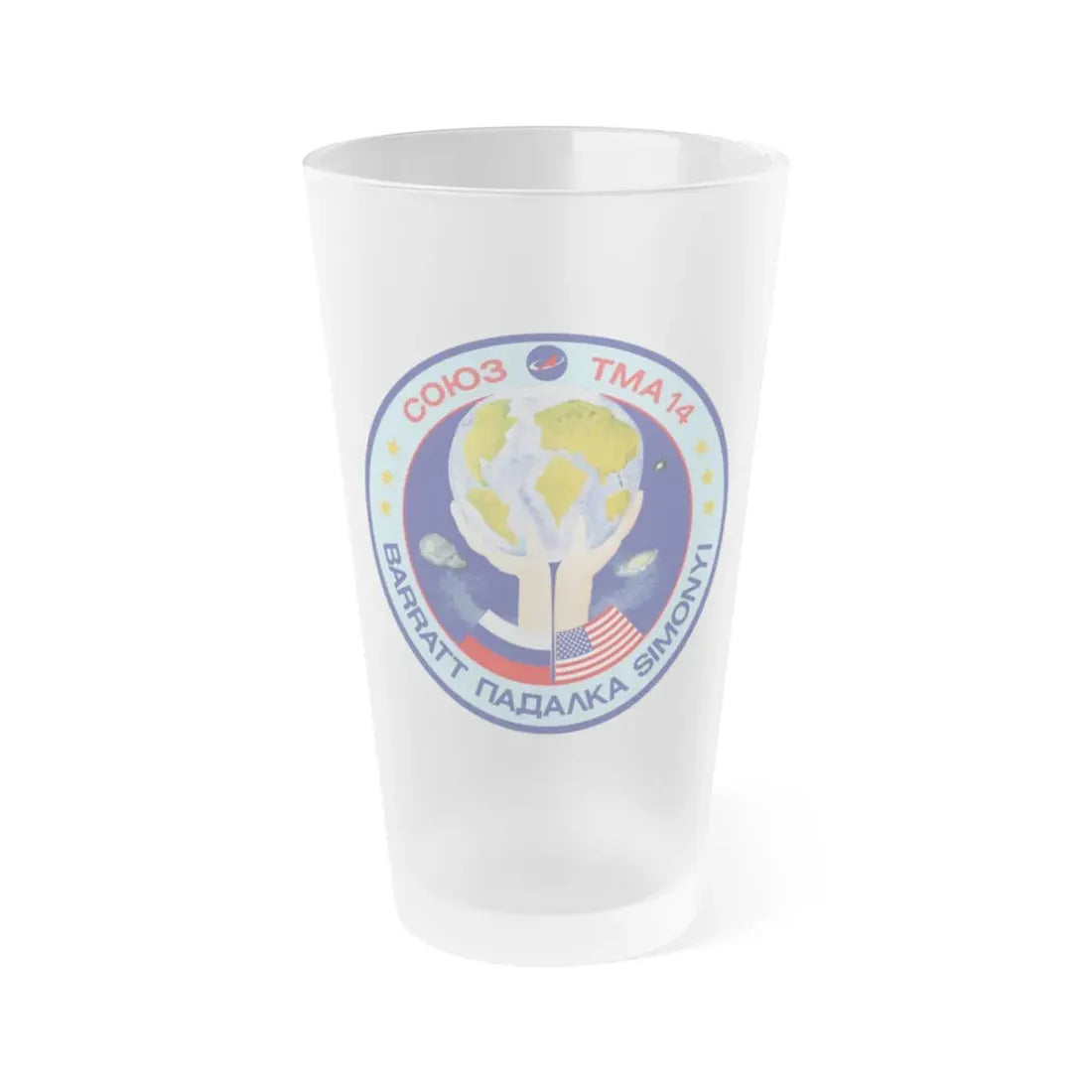 Soyuz TMA-14 (Soyuz Space Programme) Frosted Pint Glass 16oz Default Title - Go Mug Yourself