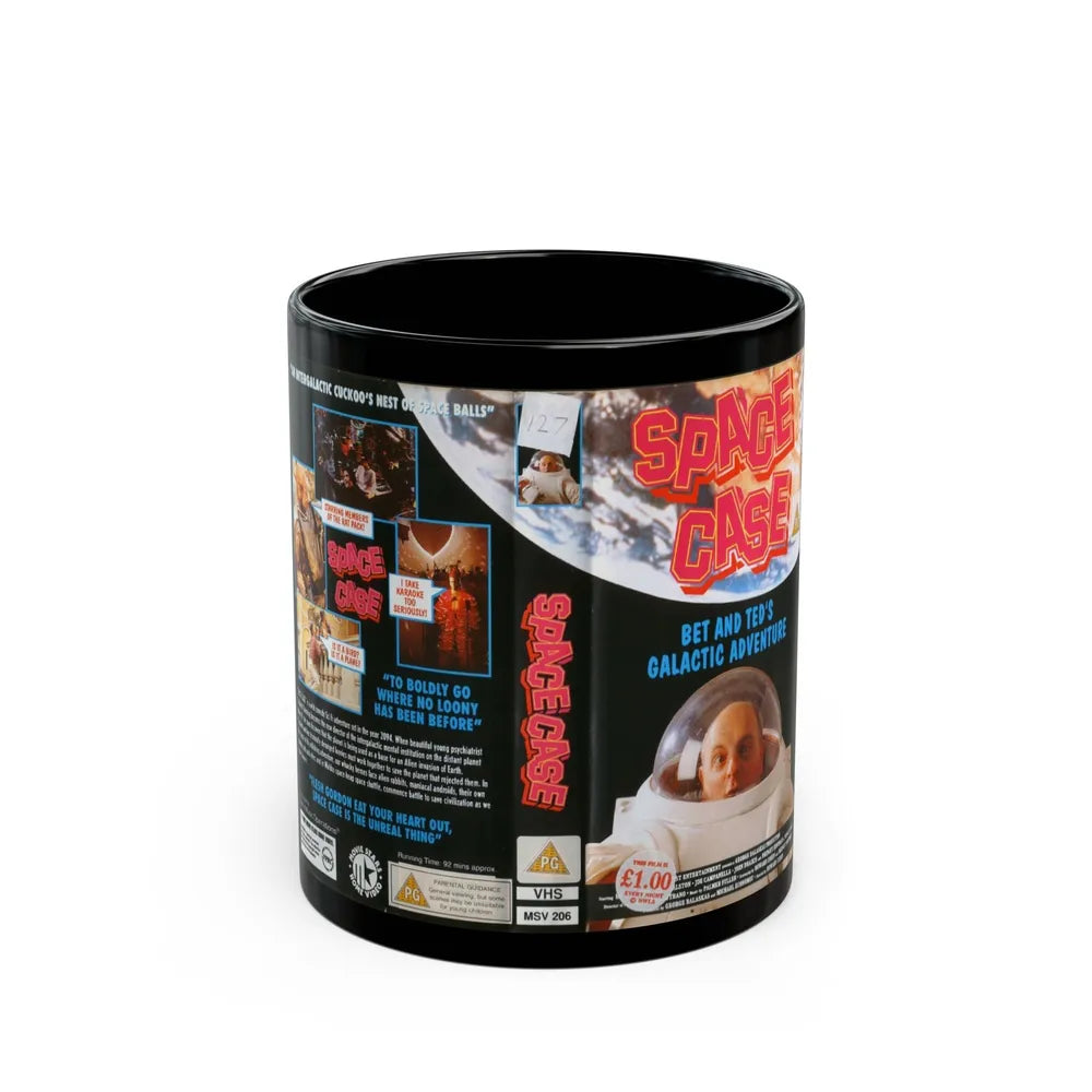 SPACE CASE BET AND TEDS GALACTIC ADVENTURE (VHS COVER) - Black Coffee Mug-11oz-Go Mug Yourself