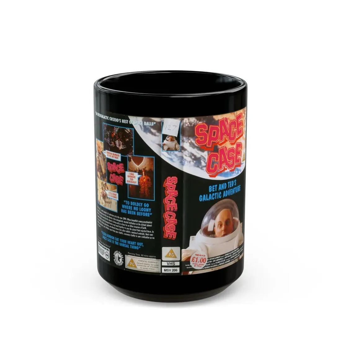 SPACE CASE BET AND TEDS GALACTIC ADVENTURE (VHS COVER) - Black Coffee Mug 15oz - Go Mug Yourself