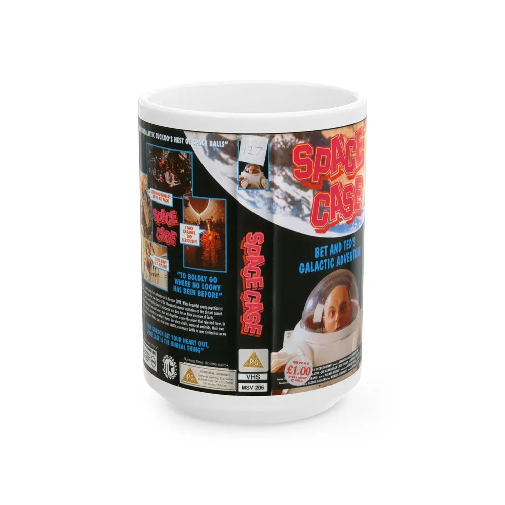 SPACE CASE BET AND TEDS GALACTIC ADVENTURE (VHS COVER) - White Coffee Mug-15oz-Go Mug Yourself