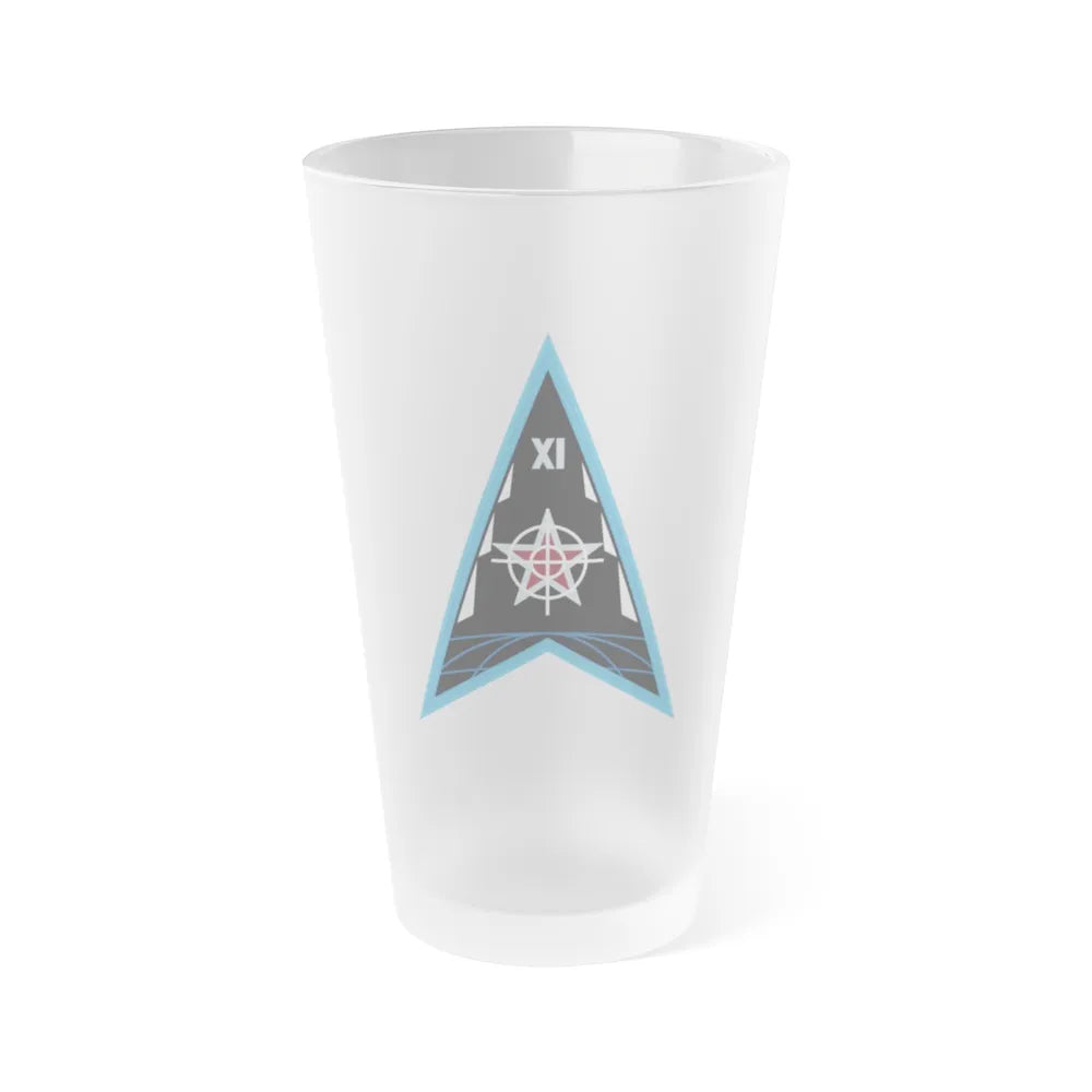 Space Delta 11 (U.S. Space Force) Frosted Pint Glass 16oz-Go Mug Yourself