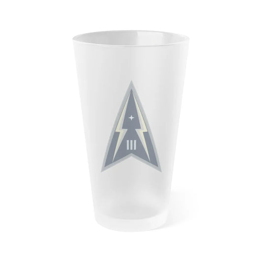 Space Delta 3 (U.S. Space Force) Frosted Pint Glass 16oz-Go Mug Yourself