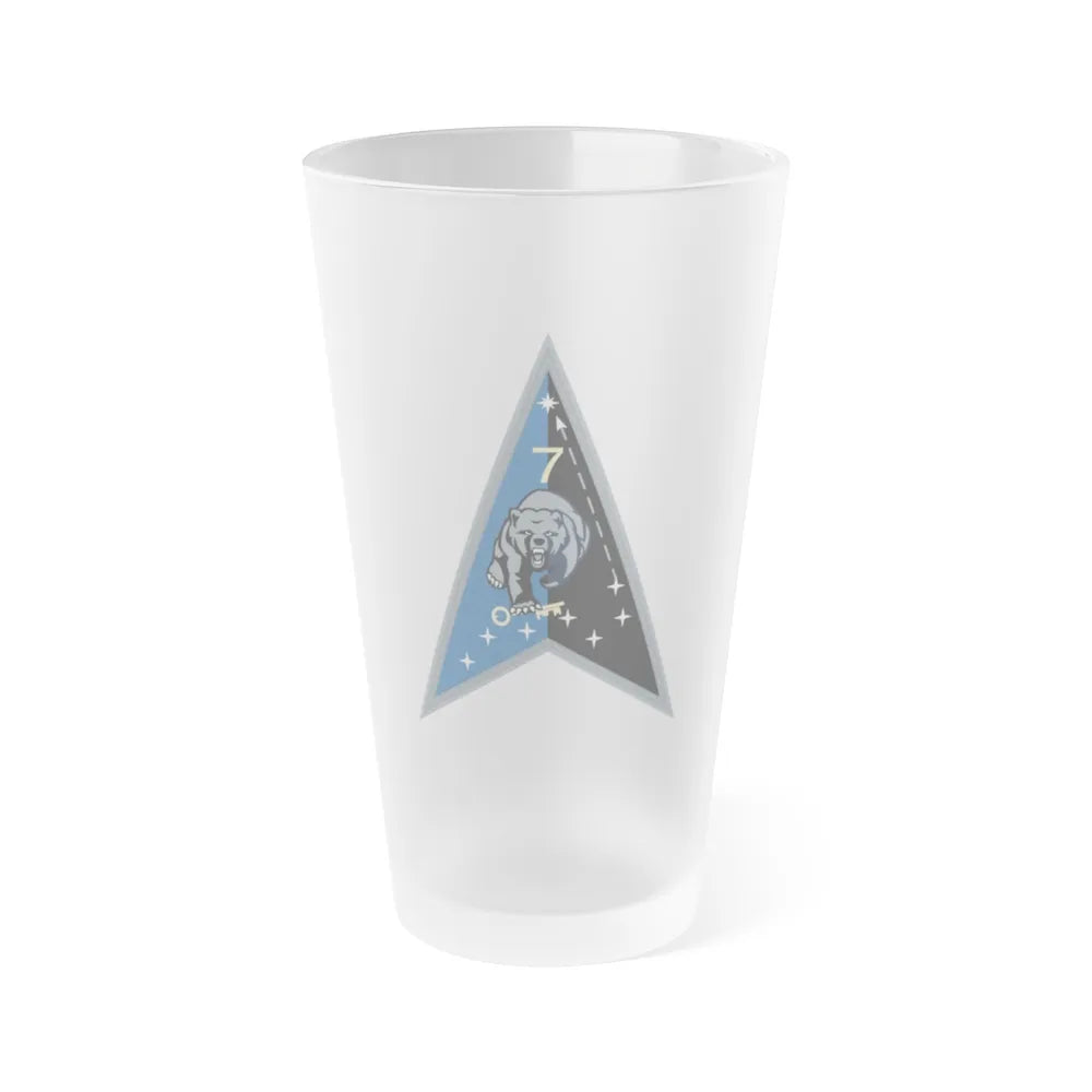 Space Delta 7 (U.S. Space Force) Frosted Pint Glass 16oz-Go Mug Yourself