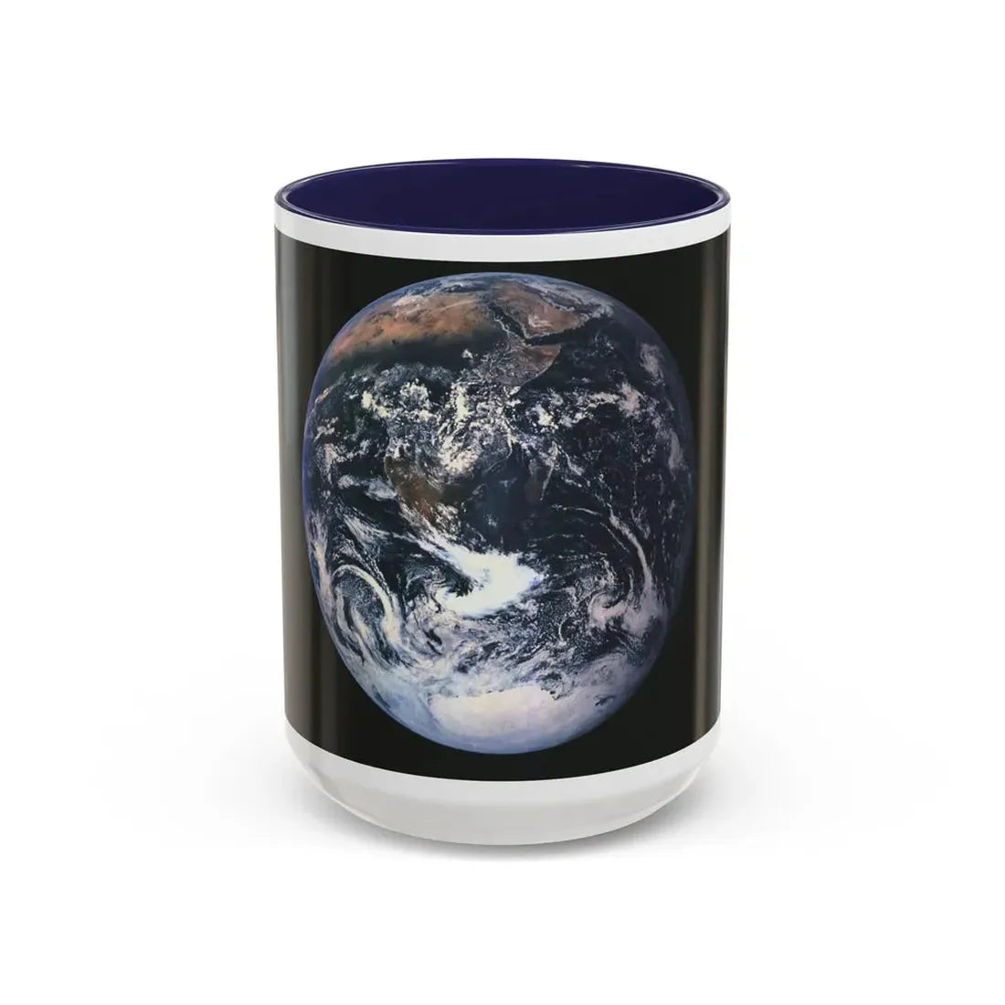 Space - Earth from Space (1973) (Map) Accent Coffee Mug 15oz Navy - Go Mug Yourself