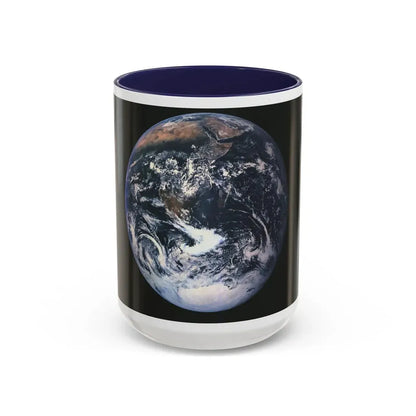 Space - Earth from Space (1973) (Map) Accent Coffee Mug 15oz Navy - Go Mug Yourself