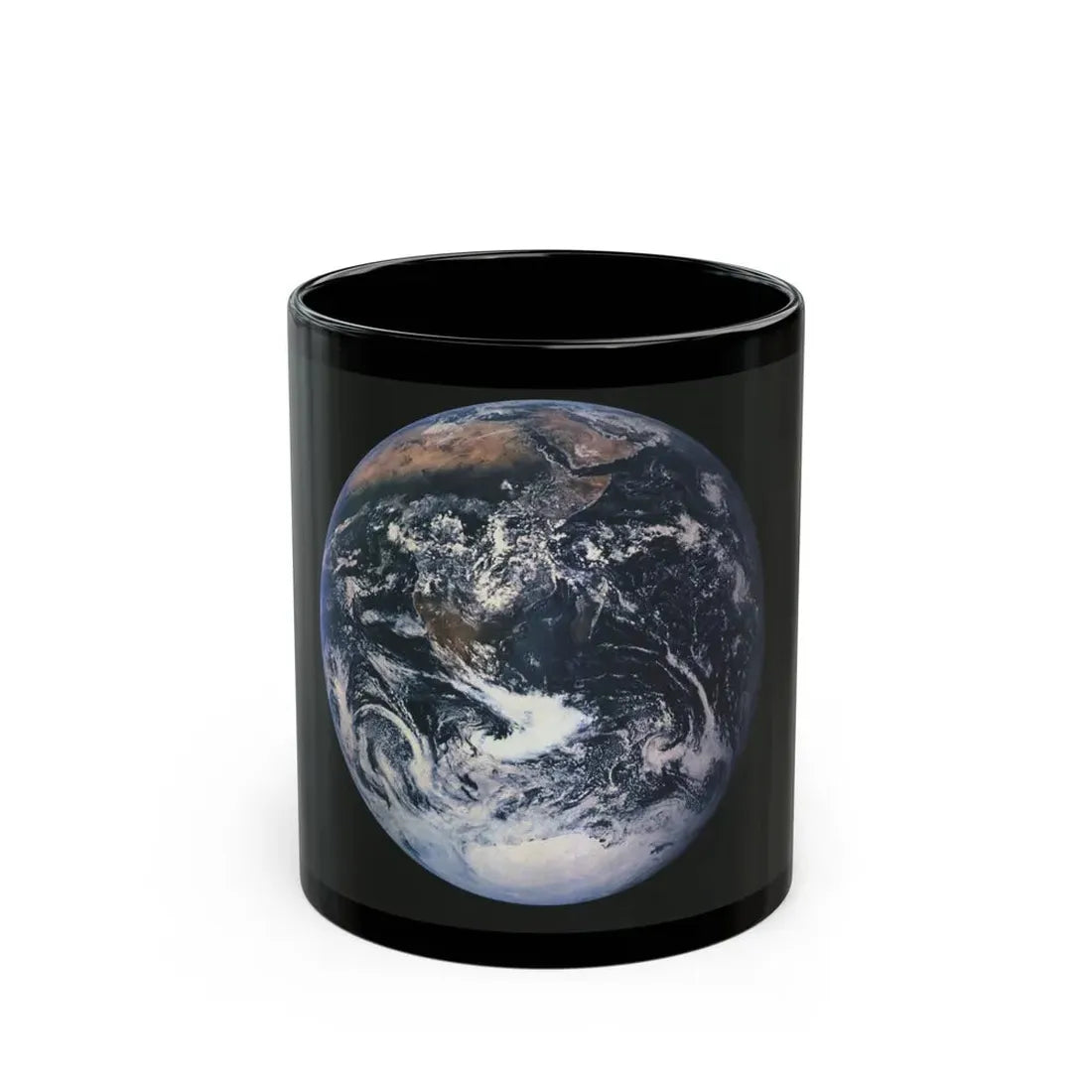 Space - Earth from Space (1973) (Map) Black Coffee Mug 11oz - Go Mug Yourself