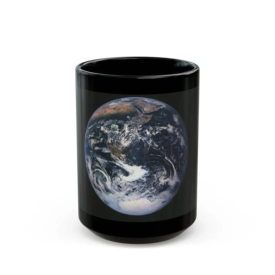Space - Earth from Space (1973) (Map) Black Coffee Mug 15oz - Go Mug Yourself