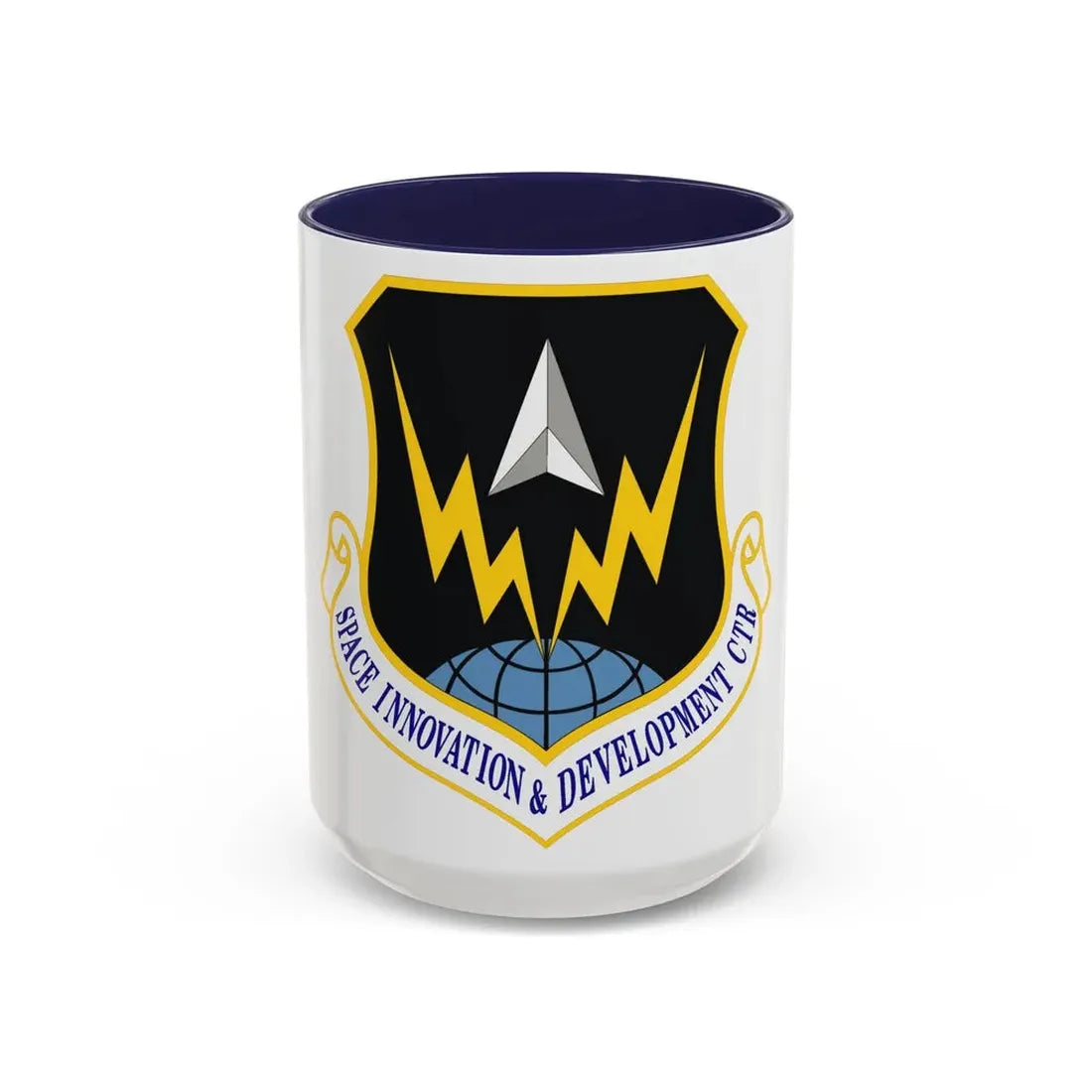 Space Innovation & Development Center (U.S. Air Force) Accent Coffee Mug 15oz Navy - Go Mug Yourself
