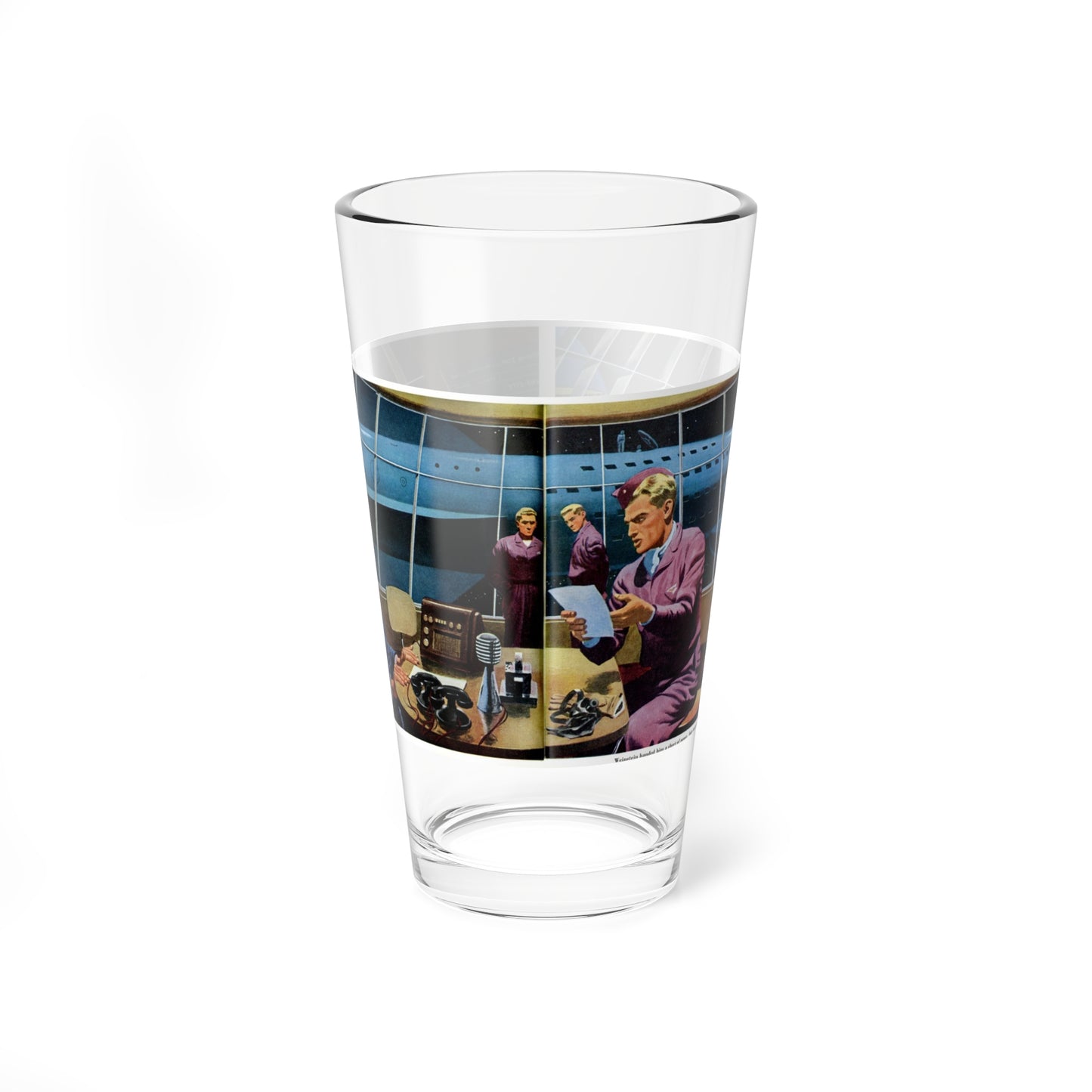 Space Jockey by Robert Heinlein story (Magazine Illustration) Pint Glass 16oz-16oz-Go Mug Yourself