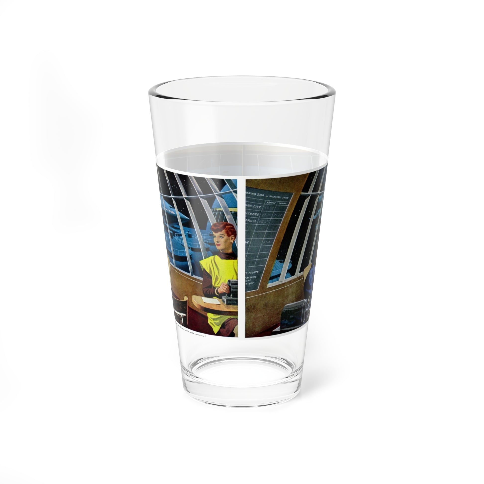 Space Jockey by Robert Heinlein story (Magazine Illustration) Pint Glass 16oz-Go Mug Yourself